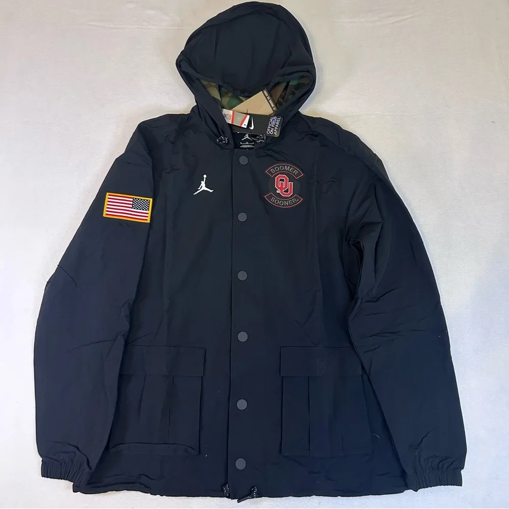 NWT Jordan Brand Oklahoma Sooners Military Appreciation Jacket‎ XL Black 2025